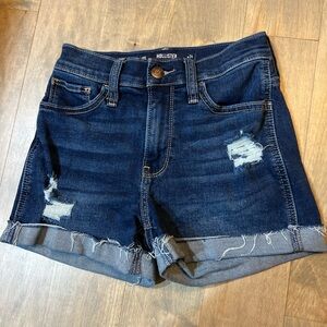 Hollister Women's Dark Blue Jean Shorts
